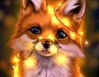 Baby Fox In Lights -Crystal Drills