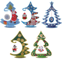 Christmas - Tree Crafts Blue W/Santa&Snowflake