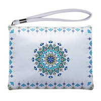 Clutch Purses Blue Mandala White Purse