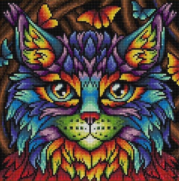 Colorful Cat 30X40 Square