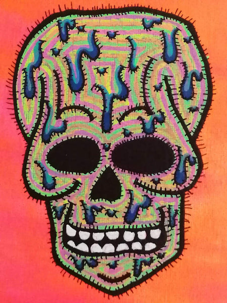 Colorful Skull By Vicki Slaunwhite