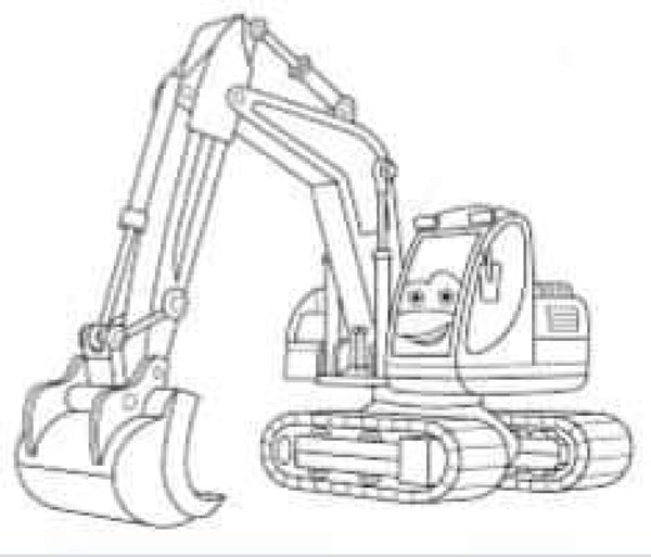 Excavator-Diy Coloring Canvas