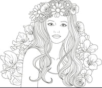 Flower Lady 2-Diy Coloring Canvas