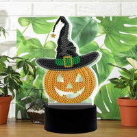 Night Light Lamps Jack-O-Lantern Green Band Hat