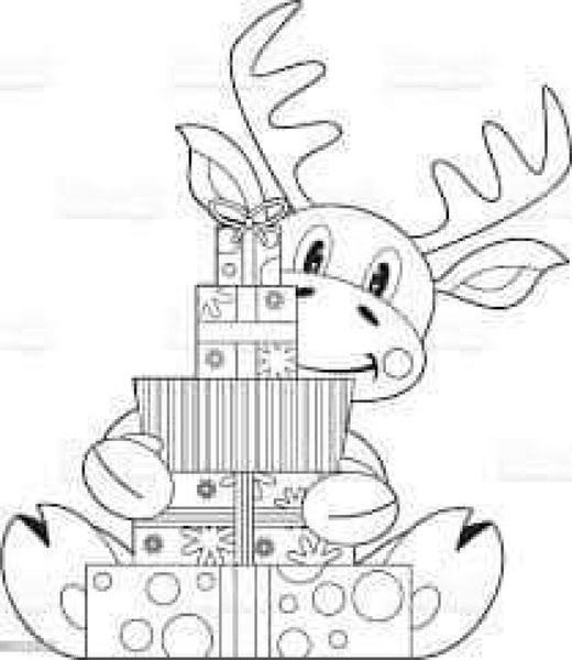 Reindeer-Diy Coloring Canvas