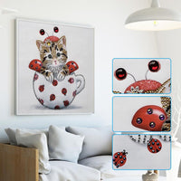 Special Crystal Drill 30X30 Lady Bug Kitten