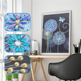 Special Crystal Drill 30X40 Blue Daisies