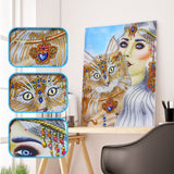 Special Crystal Drill 30X40 Lady And Cat