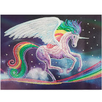 Special Crystal Drill 30X40 Unicorn On Rainbow