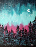 Starry Night In The Pine Trees By Destiny Jayne Wiertalla- Dpt