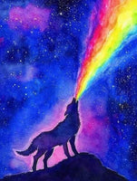 Wolf With Rainbow Howl-Dpt