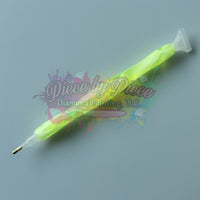 Acrylic Pens W/multi Placers Neon Yellow