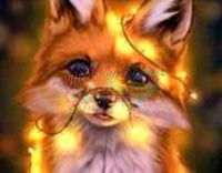 Baby Fox In Lights -Crystal Drills