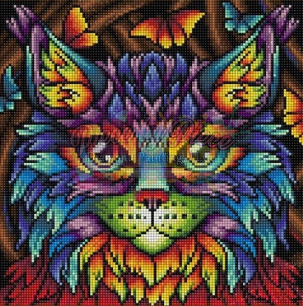 Colorful Cat 30X40 Square
