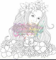 Flower Lady-Diy Coloring Canvas