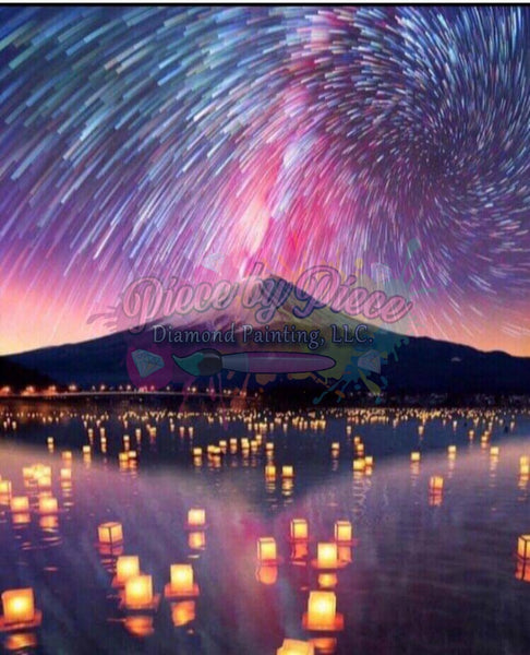 Mt Fuji W/ Light Lanterns