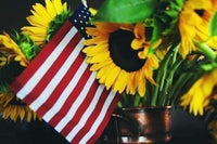 Sunflowers And Flag-Crystal Rts