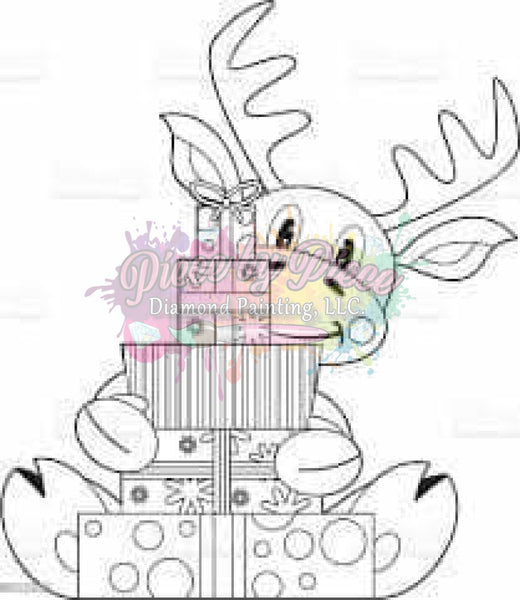 Reindeer-Diy Coloring Canvas