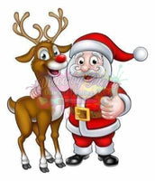 Santa And Reindeer-Crystal Rts