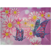 Special Crystal Drill 30X40 Pink Butterflies