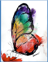 Watercolor Butterfly - Rainbow Colors