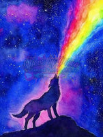 Wolf With Rainbow Howl-Dpt